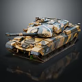 Military Modern Main Battle Tank Featuring Camouflage Paint Detailed Turret And Tracks