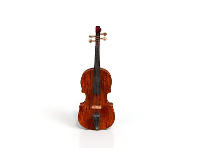 Wooden Violin Household Item With Classic Design And Musical Strings 3d model