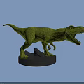 Green Grass Like Dinosaur Sculpture On Brown Base With Small Rocks 3d model
