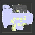 Highly Detailed Automotive Engine With 3D Rendered Mechanical Metal Components