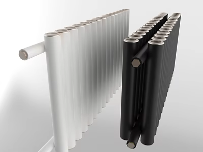 Modern White and Black Radiators for Home Heating as Essential Household Appliances 3d model