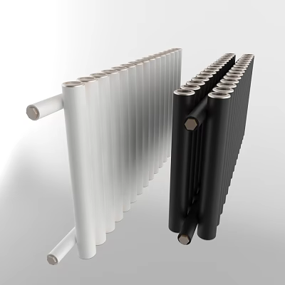 Modern White and Black Radiators for Home Heating as Essential Household Appliances 3d model