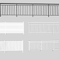 Gray And White Railings With Vertical Slat Design For Modern Spaces