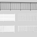 Wrought Iron Railing Fence Guardrail Cream Wind Fence Guardrail 3d model