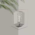 Artistic Wall Lamp Illuminating Modern Architectural Model With Staircase And Decorative Wall