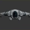 Silver Metallic Armor With Blue Accents And Golden Emblem