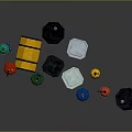 Colorful Industrial Storage Equipment With Cylindrical Drums And Gas Cylinders In Various Colors