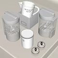 White Stylish Kitchen Storage Containers With Transparent Jars Lids And Different Sizes For Kitchen Countertop