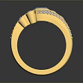 Elegant Gold Ring With Large Gemstone And Small Diamonds For Daily Use