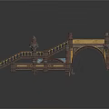 Ancient Stone Bridge Architectural Structure With Detailed Ornate Railings And Staircase Design
