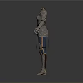 Detailed Metallic Armor 3D Model With Blue Accents And Full Body Design