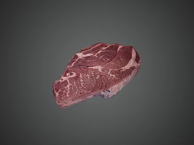 Fresh Raw Marbled Beef Steak on Gray Background with Natural Texture 3d model