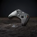 Premium Silver Gaming Controller With Ergonomic Grip And Broken Glass Details 3d model