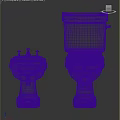 Modern Toilet And Bidet Design With Black Tiled Wall And Marble Floor