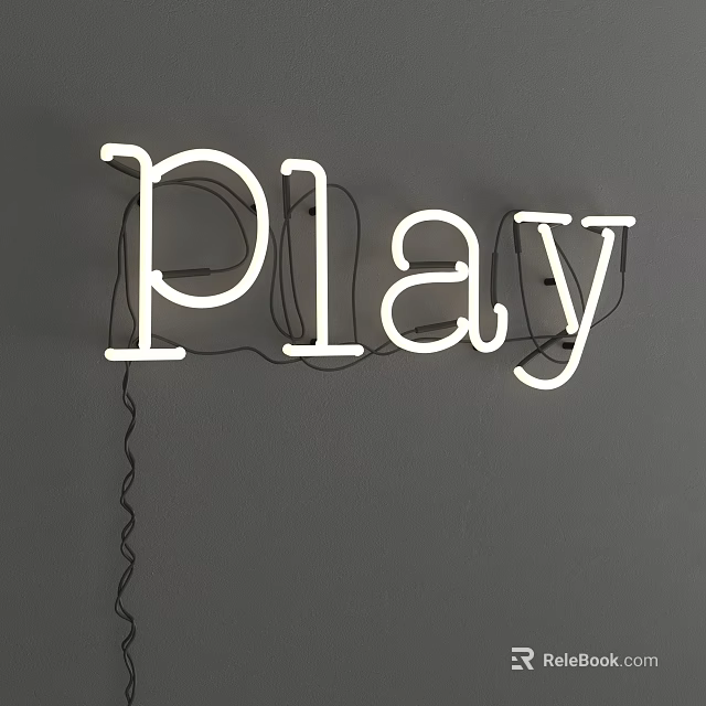 Stylish Decorative Neon Play Letter Light for Modern Wall Decor 3d model 