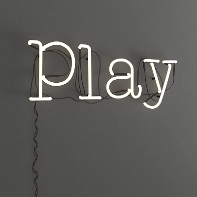 Stylish Decorative Neon Play Letter Light for Modern Wall Decor 3d model