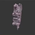 Eagle Headed Winged Stone Sculpture With Claws Scroll Base And Intricate Carving Details