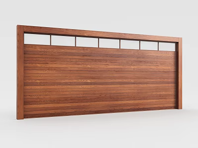 Wooden Garage Door with Small Windows on Top for Modern Home Exteriors 3d model