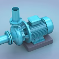 Blue Industrial Pump With Electric Motor And Metal Base For Industrial Applications