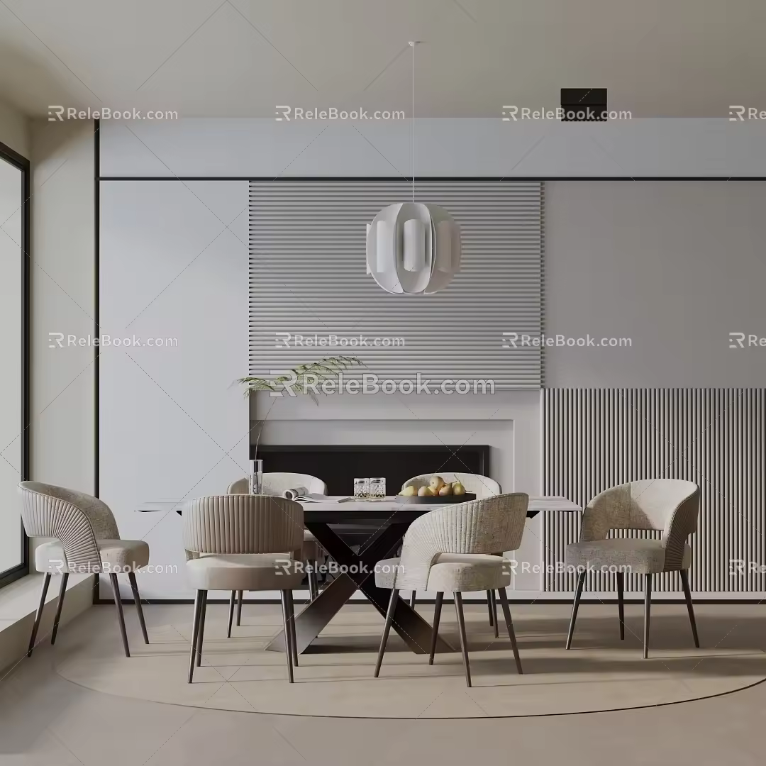 Modern table combination 3d model