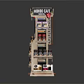 Multi story Commercial Building Model With Shop Facades Signage Window Displays And Detailed Floors