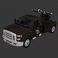 Brown Tow Truck With Tow Equipment Front Grille And Silver Wheels