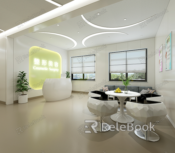 modern beauty salon beauty salon waiting area aisle model