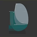 Modern Commercial Display Cabinet With Transparent Glass Top Marble Countertop And Green Body