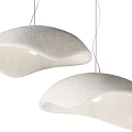 Modern Cream White Fabric Pendant Lights With Curved Design For Interior Decor