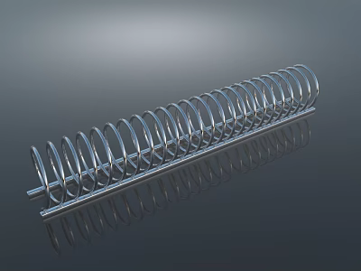 Durable Commercial Equipment Spiral Metal Coiled Structure With Smooth Reflective Surface 3d model