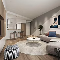 Modern Living Room Interior With Sofa TV Indoor Plant And Open Concept Design