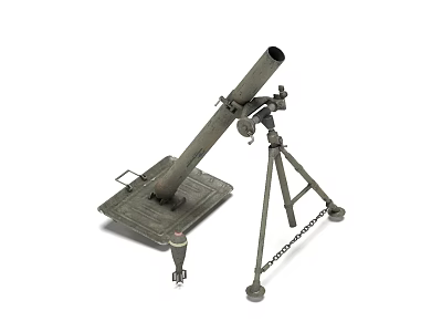 Military Mortar Weapon With Tripod Base Plate And Metal Barrel Structure 3d model Military Mortar Weapon With Tripod Base Plate And Metal Barrel Structure 3d model