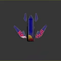 Red Bull Themed Model Aircraft With Colorful Blue Red Yellow Design And Aerodynamic Shape