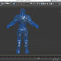 Sci Fi Robot Character With Metallic Armor And Glowing Blue Elements For Game And Movie