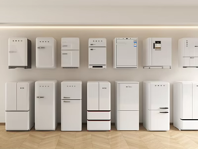 Modern Refrigerators And Freezers In Various Styles And Designs For 3d model