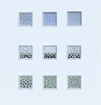 New Chinese-style Flower-cut Window Ancient-built Flower-cut Window Hole 3d model