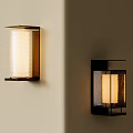 Modern Wooden Frame Wall Lamps With Frosted Glass Shade And Warm Light