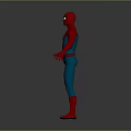 3D Rendering of Spider Man in Red and Blue Suit with Spider Logo