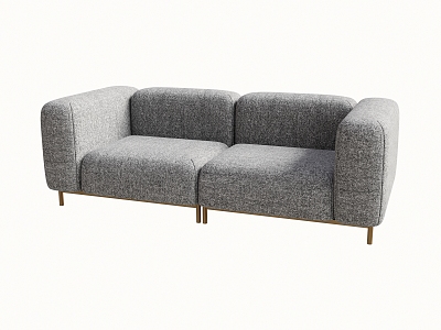 Modern Double Sofa Simple Double Sofa 3d model