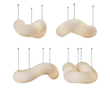 Silent Cream Wind Chandelier 3d model