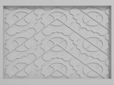 Light Gray Background Wall with Embossed Geometric Patterns Modern Repeating 3D Texture Design 3d model