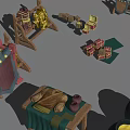 3D Game Props Collection With Various Furniture Decorations And Character Models