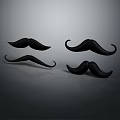 Men's Different Shaped Black Fake Mustache Props For Facial Hair Styling