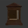 Classic Wooden Mantel Clock With Roman Numeral Face And Glass Door Design