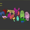 Various Wildlife Animal Figurines Collection Featuring Deer Bear Wolf Fox And Chicken Models