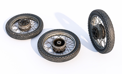 Modern tires Old car tires 3d model