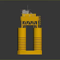 Yellow Industrial Equipment Platform with Cylindrical Structures Top Equipment and Ladder