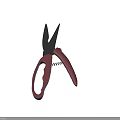 Industrial Scissors With Red Handles And Spring Design For Cutting Applications