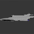 Futuristic Silver Spaceship Model With Streamlined Design Top Structure And Propulsion Unit 3d model