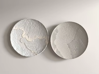 Textured Circular Wall Decor Plates For Contemporary Spaces 3d model